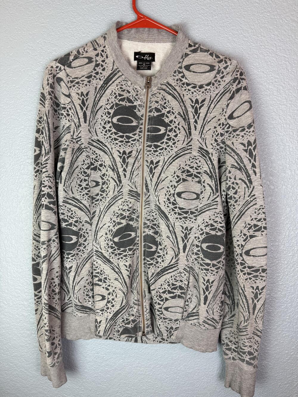 Oakley Jacket Mens XS Full Zip Patterned Bomber Lightweight Fall 2009